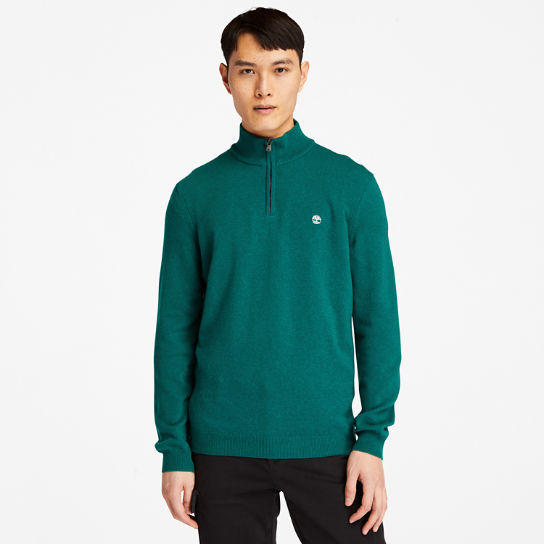 Cohas Brook Zip-neck Sweater for Men in Green | Timberland