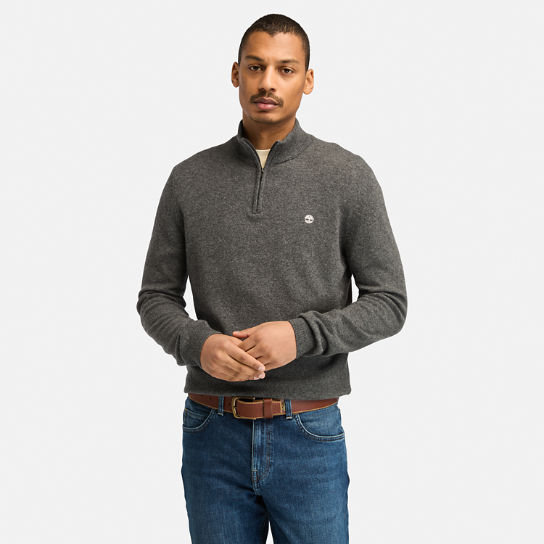 Cohas Brook Zip-neck Sweater for Men in Dark Grey | Timberland