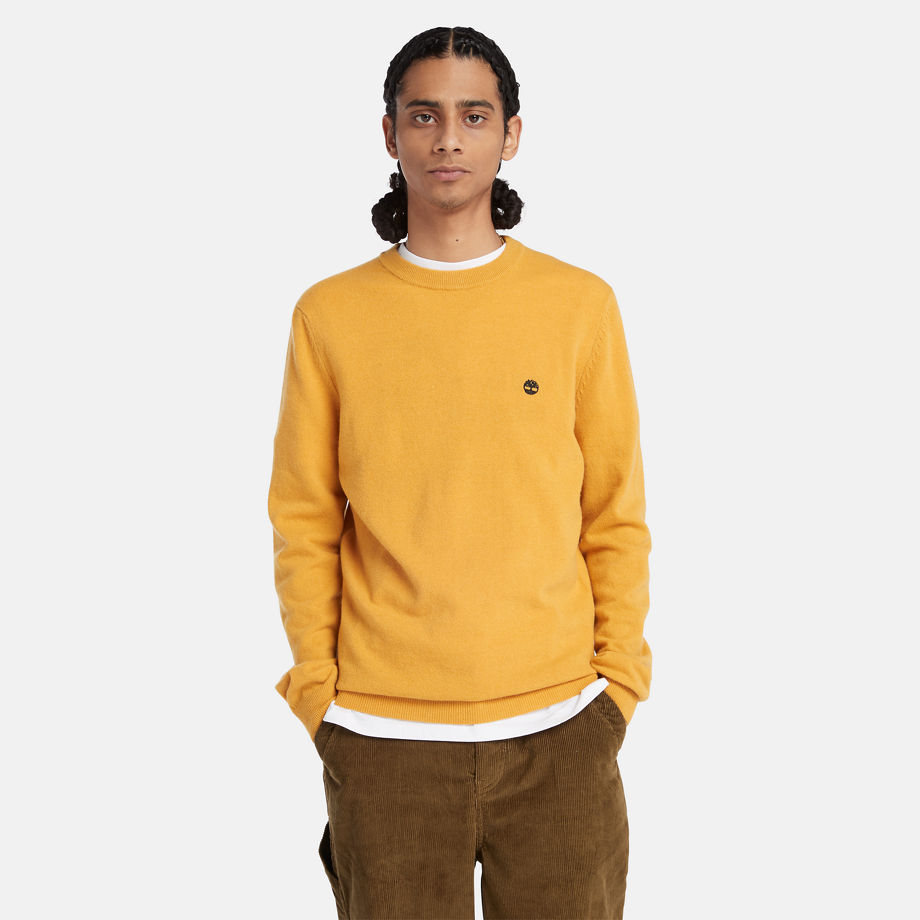 Timberland Cohas Brook Crewneck Jumper For Men In Yellow Yellow, Size L