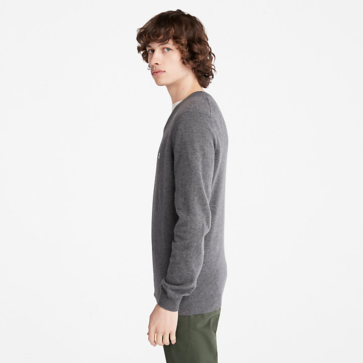 Cohas Brook V-Neck Sweater for Men in Dark Grey-