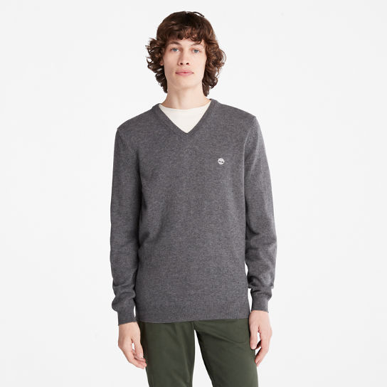 Cohas Brook V-Neck Sweater for Men in Dark Grey | Timberland