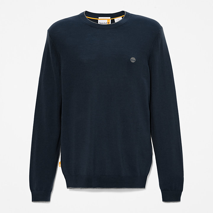 Nissitissit River Merino Wool sweater voor heren in marineblauw-