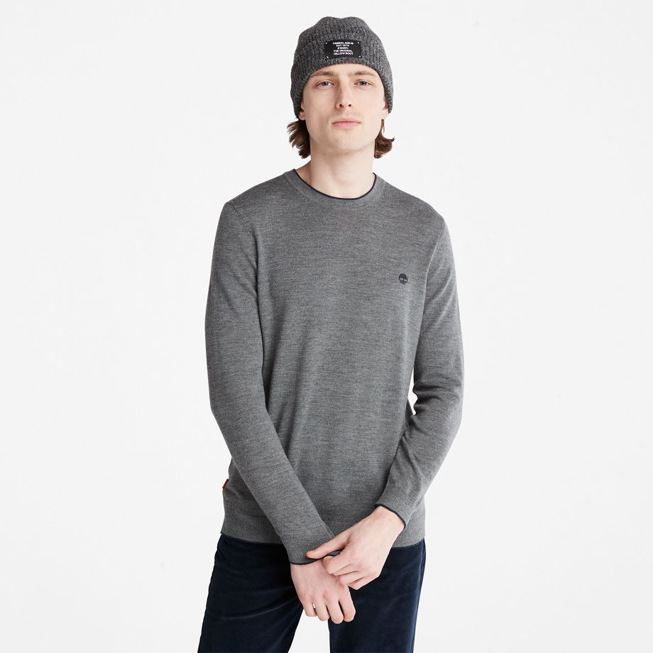 Timberland Nissitissit River Merino Wool Sweater For Men In Grey Dark Grey, Size XL
