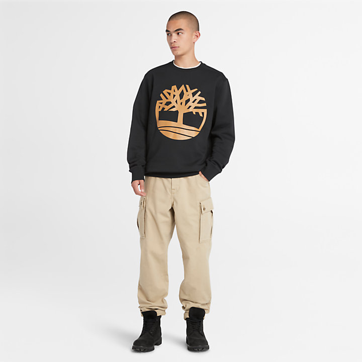 Sweatshirt mit Timberland® Baum-Logo für Herren in Schwarz-