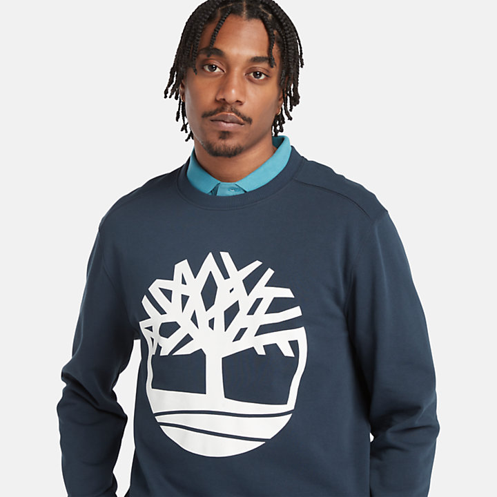 Core Sweatshirt met boomlogo voor heren in marineblauw-