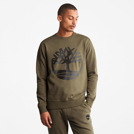 Timberland® Tree-Logo Sweatshirt for Men in Dark Green | Timberland