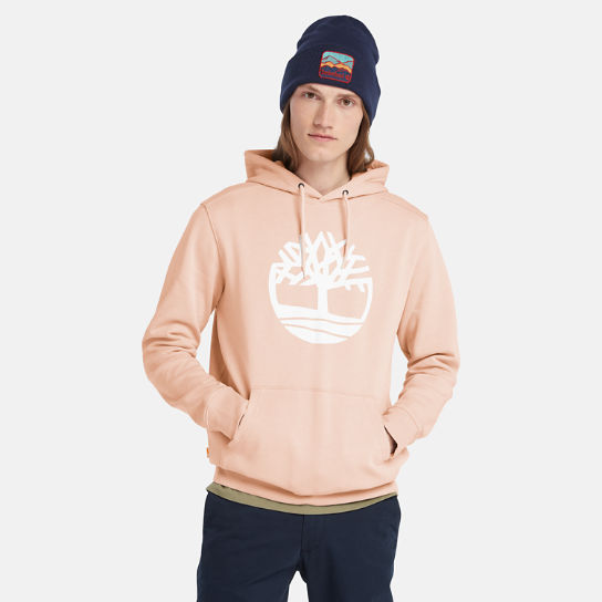 Sweat à capuche avec logo arbre Timberland® pour homme en rose | Timberland