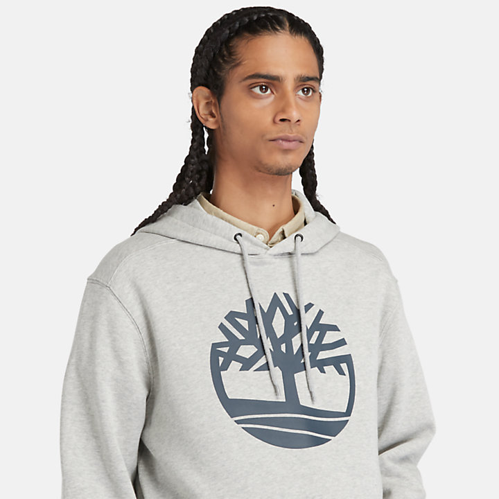 Sudadera con capucha y logotipo Core Tree para hombre en gris-