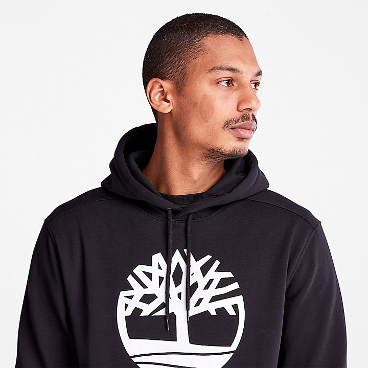 Sudadera con capucha y logotipo Core Tree para hombre en color negro