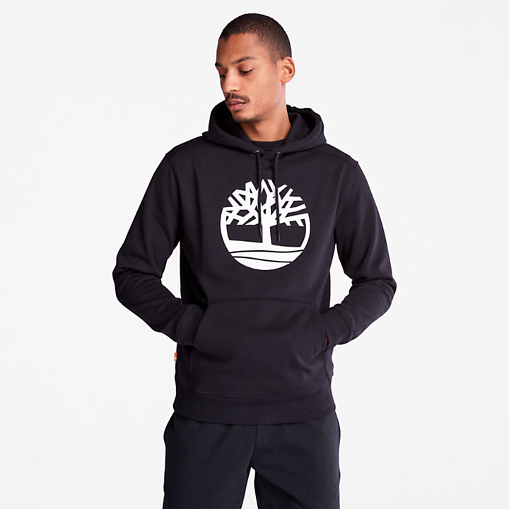 Sudadera con capucha y logotipo Core Tree para hombre en color negro-