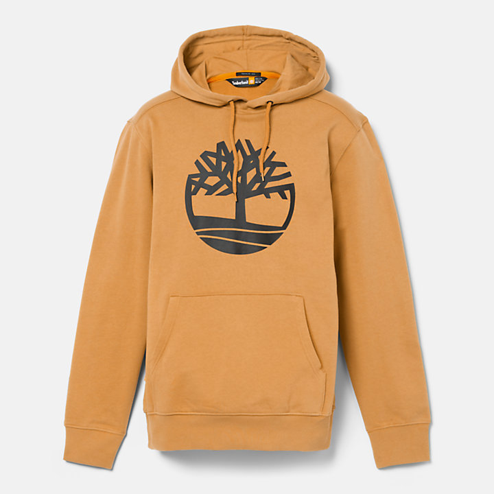 Sudadera con capucha y logotipo del árbol Timberland® para hombre en amarillo oscuro-