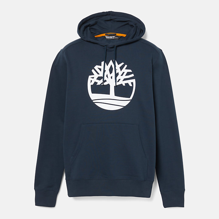 Sudadera con capucha y logotipo del árbol para hombre en azul marino-