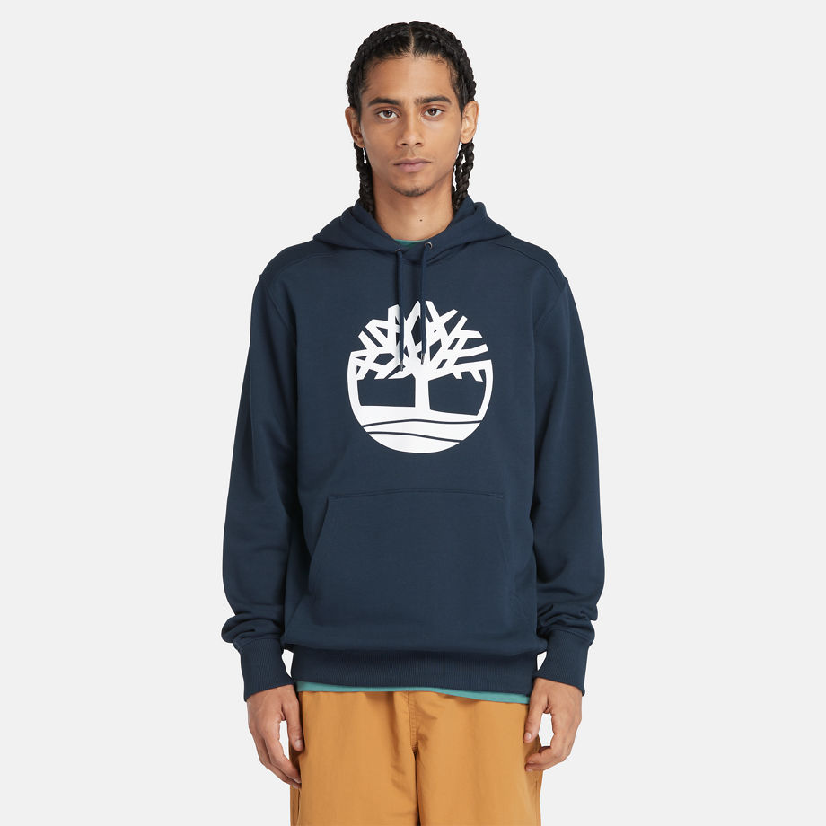 Timberland Tree Logo Hoodie For Men In Navy Navy, Size M