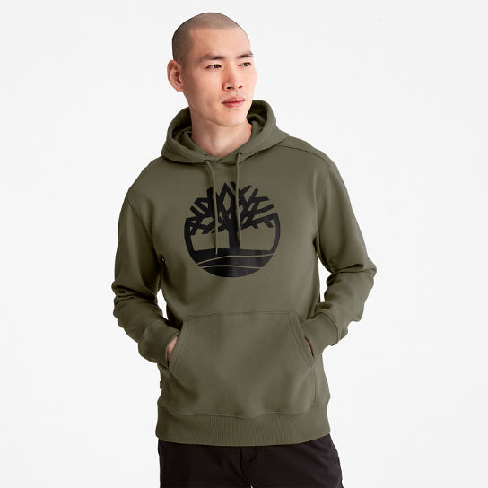 Sweat à capuche avec logo arbre Timberland® pour homme en vert foncé | Timberland