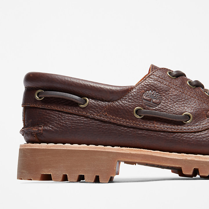 Timberland® Authentic 3-Eye Boat Shoe for Men in Dark Brown | Timberland