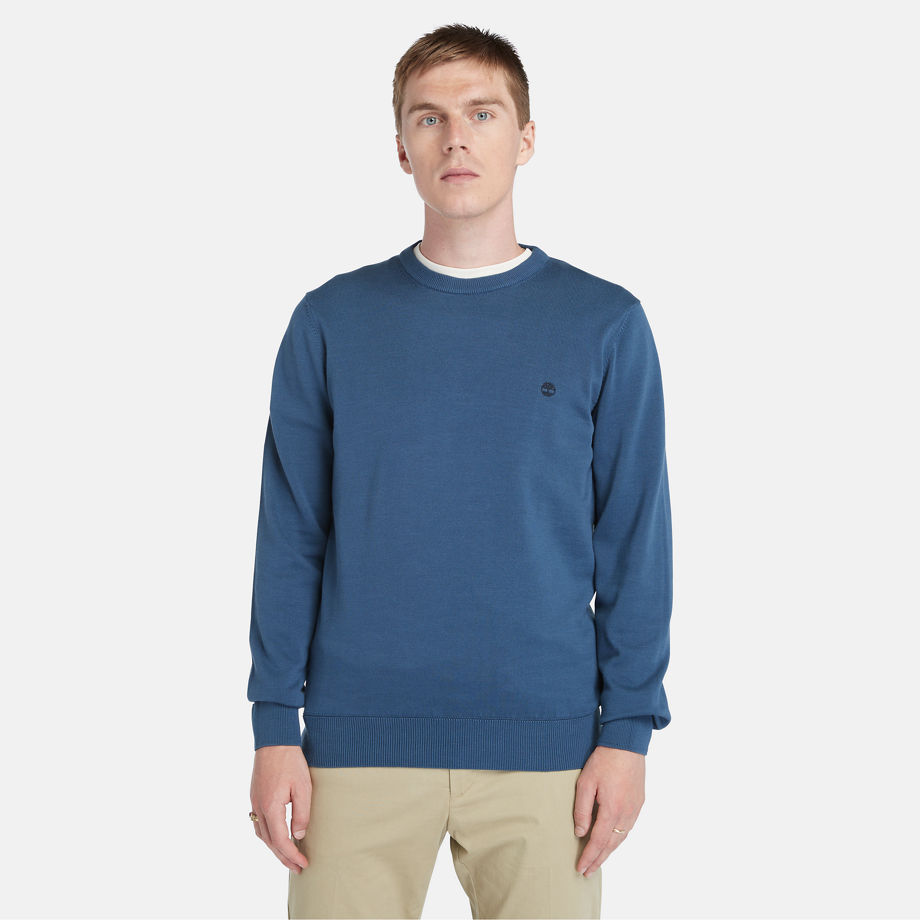 Timberland Williams River Organic Cotton Sweater For Men In Blue Blue, Size S