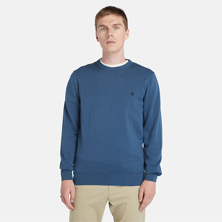 Williams River Organic Cotton Sweater for Men in Blue-