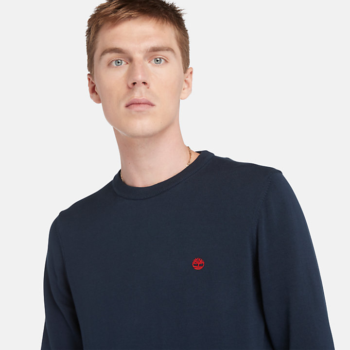 Williams River Organic Cotton Sweater for Men in Navy-