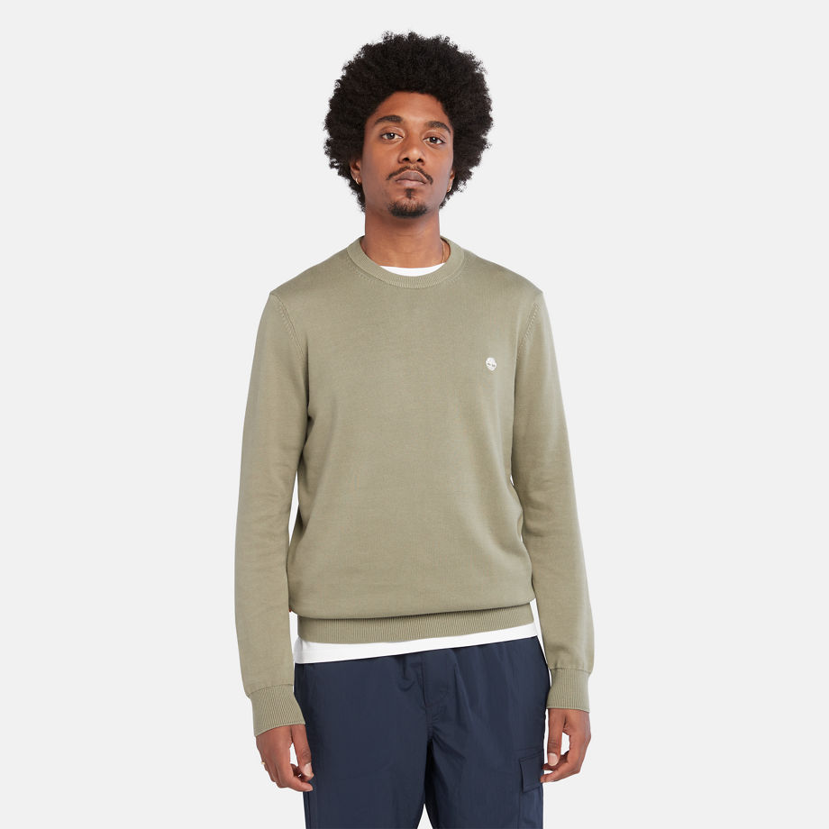 Timberland Williams River Crewneck Sweater For Men In Light Green Green, Size M
