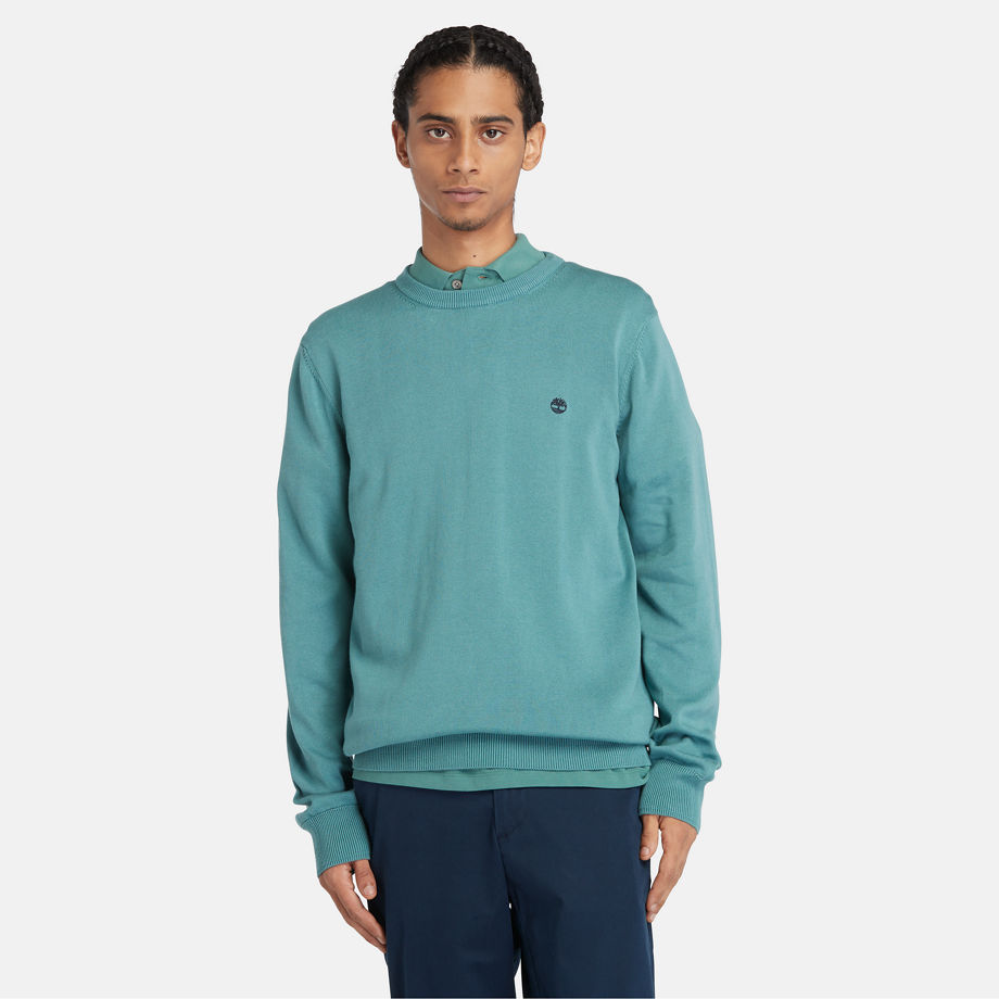 Timberland Williams River Crewneck Sweater For Men In Teal Teal, Size XL