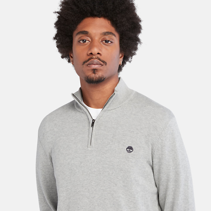 Williams River Zip-neck Sweater for Men in Grey-