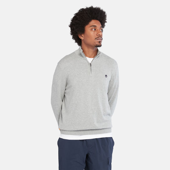 Williams River Zip-neck Sweater for Men in Grey | Timberland