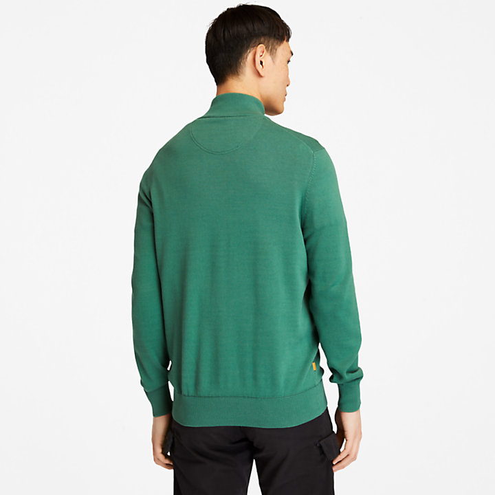 Williams River Zip-neck Sweater for Men in Green-