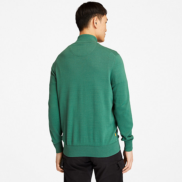 Williams River Zip-neck Sweater for Men in Green