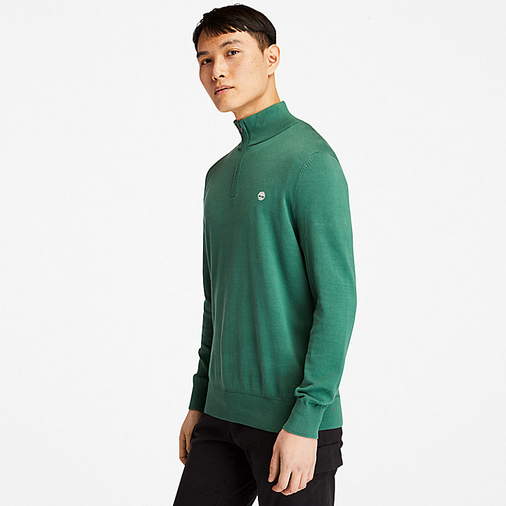 Williams River Zip-neck Sweater for Men in Green