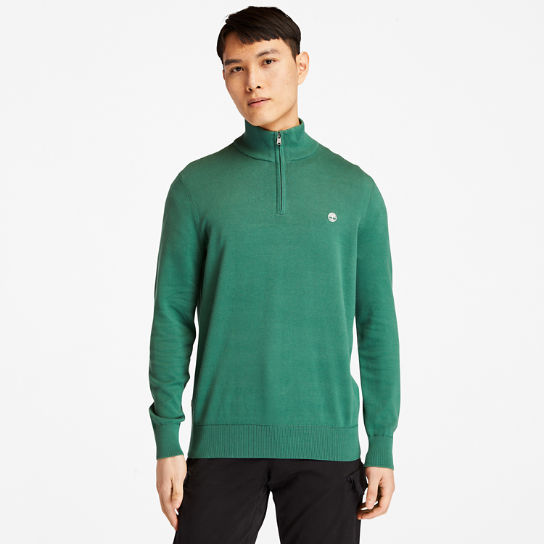 Williams River Zip-neck Sweater for Men in Green | Timberland