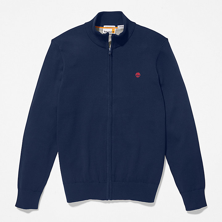 Williams River Full-Zip Cotton Jumper for Men in Navy | Timberland