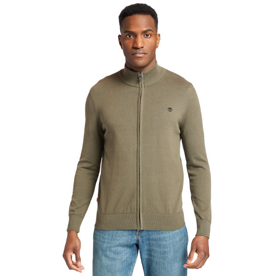 Williams River Full-Zip Sweater for Men in Dark Green | Timberland