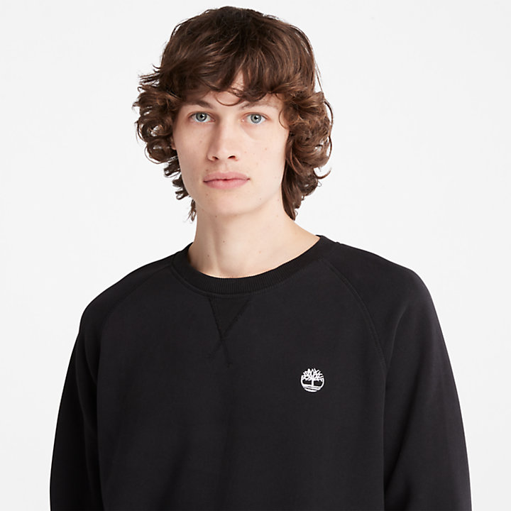 Exeter River sweatshirt met ronde hals voor heren in zwart-