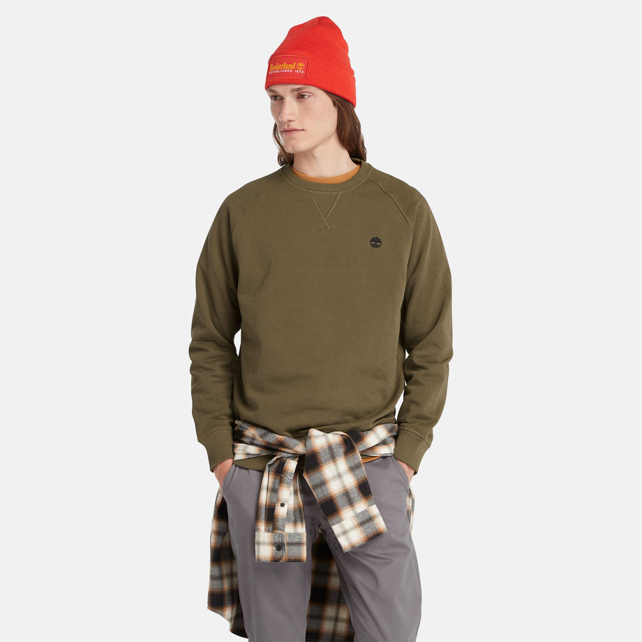 Timberland Exeter River Crewneck Sweatshirt For Men In Green Green, Size XXL