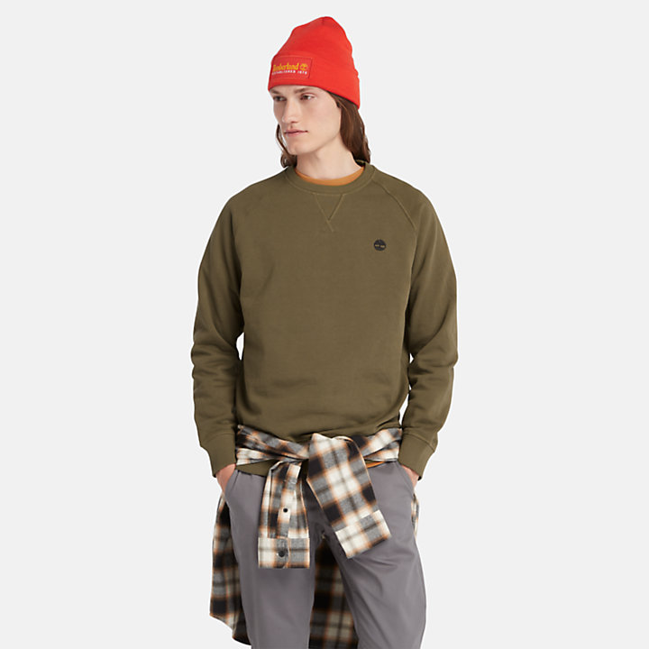 Exeter River Crewneck Sweatshirt for Men in Dark Green-