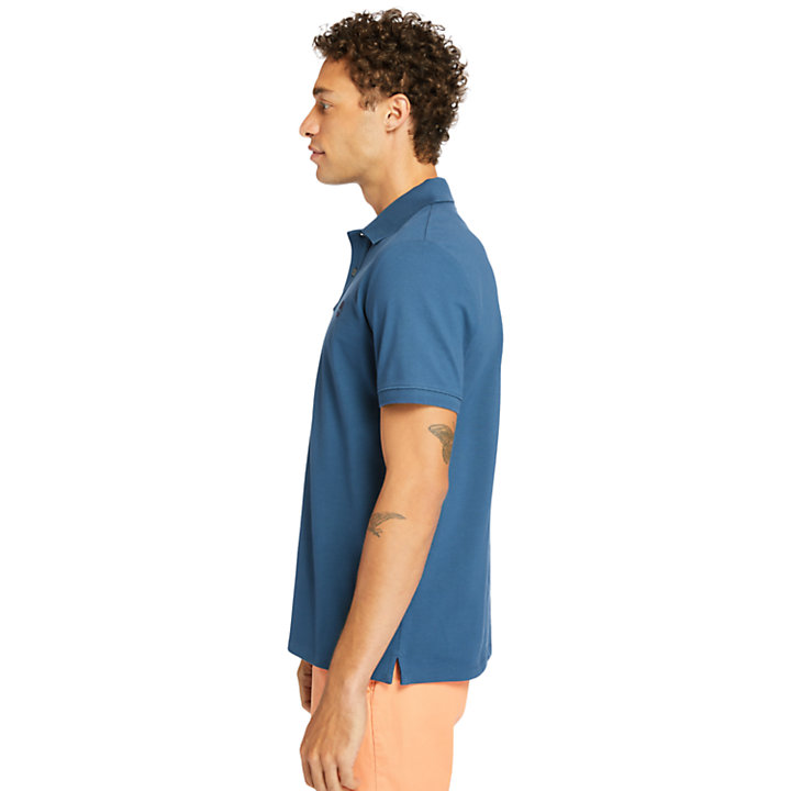Millers River Organic Cotton Polo Shirt for Men in Blue-