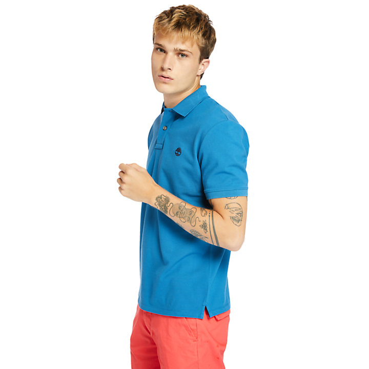 Millers River Organic Cotton Polo Shirt for Men in Teal-