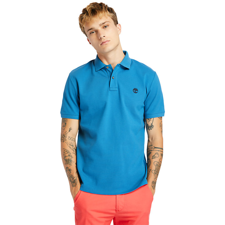 Millers River Organic Cotton Polo Shirt for Men in Teal-
