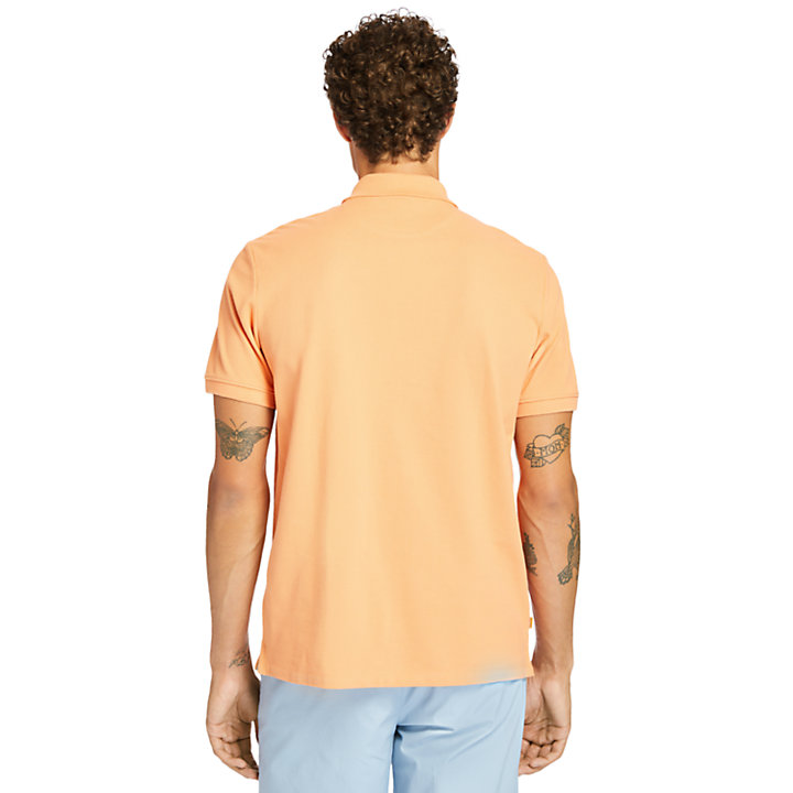 Millers River Organic Cotton Polo Shirt for Men in Peach-