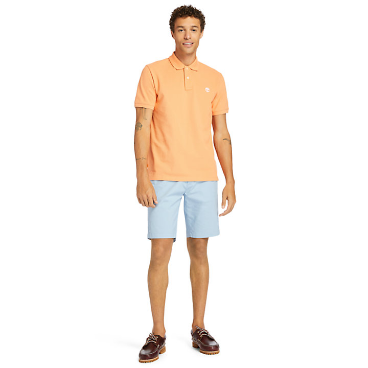 Millers River Organic Cotton Polo Shirt for Men in Peach-