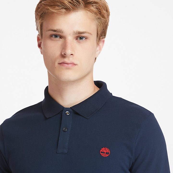 Millers River LS Polo Shirt for Men in Navy-