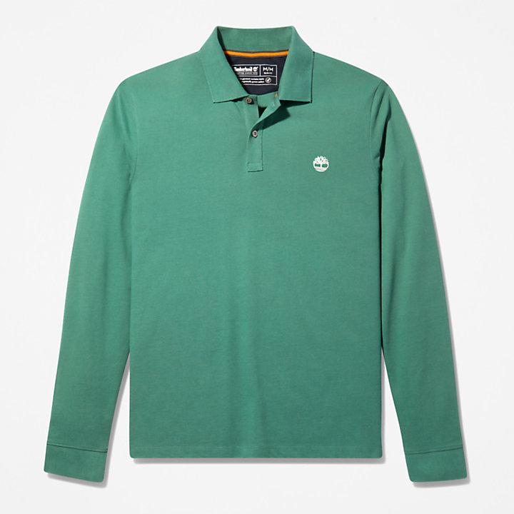 Millers River LS Polo Shirt for Men in Green-