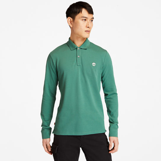 Millers River LS Polo Shirt for Men in Green | Timberland
