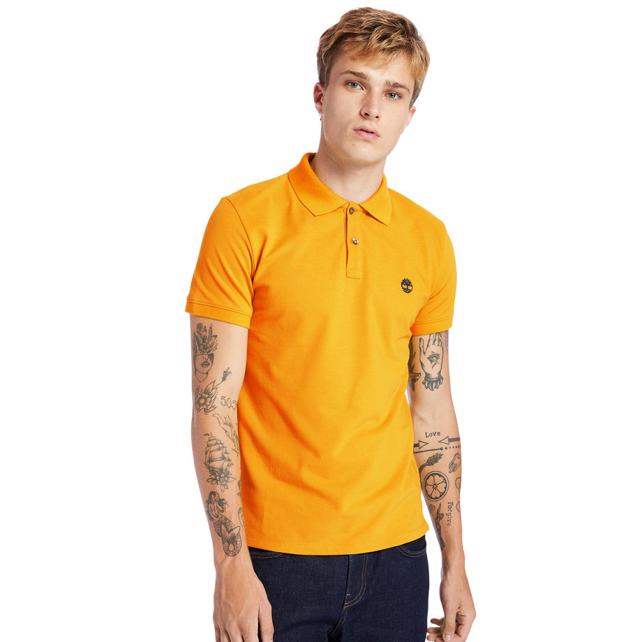 Timberland Millers River Polo Shirt For Men In Orange Orange, Size XL