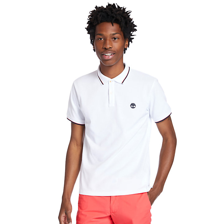 Millers River Tipped-collar Polo Shirt for Men in White-