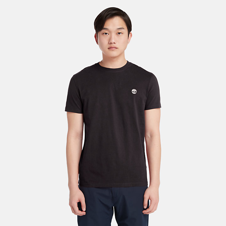 T-shirt coupe slim Dunstan River pour homme en noir-