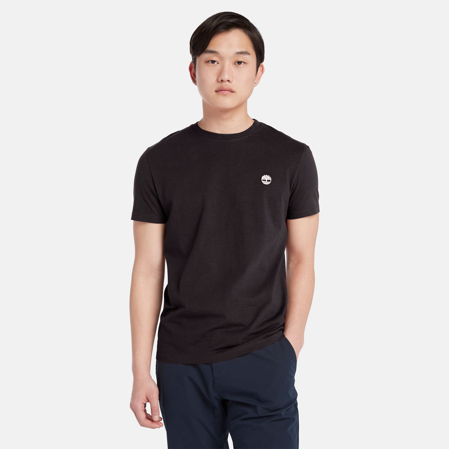 Timberland Dunstan River Slim-fit T-shirt For Men In Black Black, Size XL