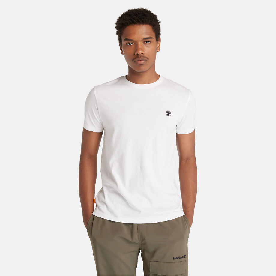 Timberland Dunstan River Slim-fit T-shirt For Men In White White, Size M