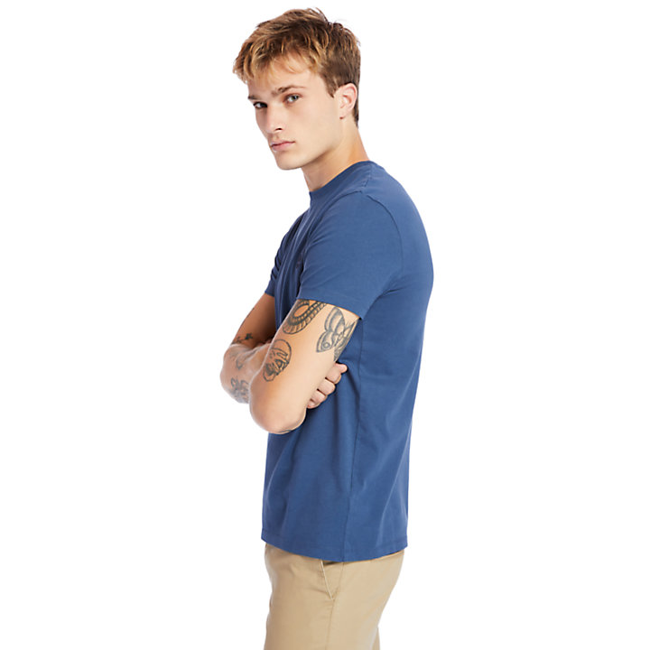 T-shirt Girocollo da Uomo Dunstan River in blu marino-