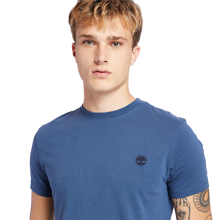 Dunstan River T-shirt met Ronde Hals voor heren in marineblauw-
